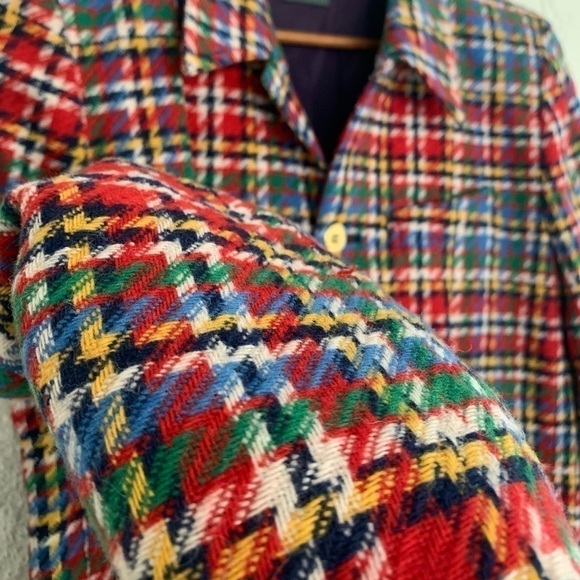 Wool houndstooth holiday structured blazer petite - Picture 4 of 13